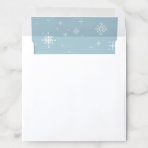 Retro Snowflakes | Pale Blue Envelope Liner