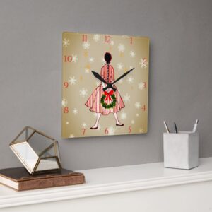 Vintage 50s Christmas Girl Clock