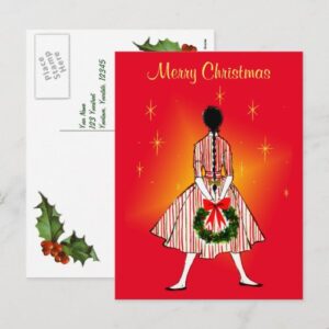 Vintage 50s Christmas Girl Vintage Postcard