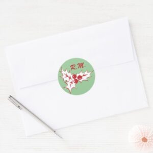 white_holly_leaves_custom_initials_holiday_sticker-rdea8c28203d040a5a85613e0773fd479_zg2qoy_500.jpg White Holly Leaves Custom Initials Holiday Sticker