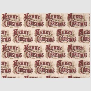 1876 Merry Christmas Gold Tissue Paper