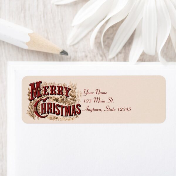 1876 Merry Christmas Label