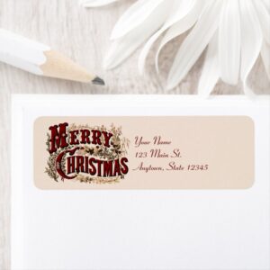 1876 Merry Christmas Label