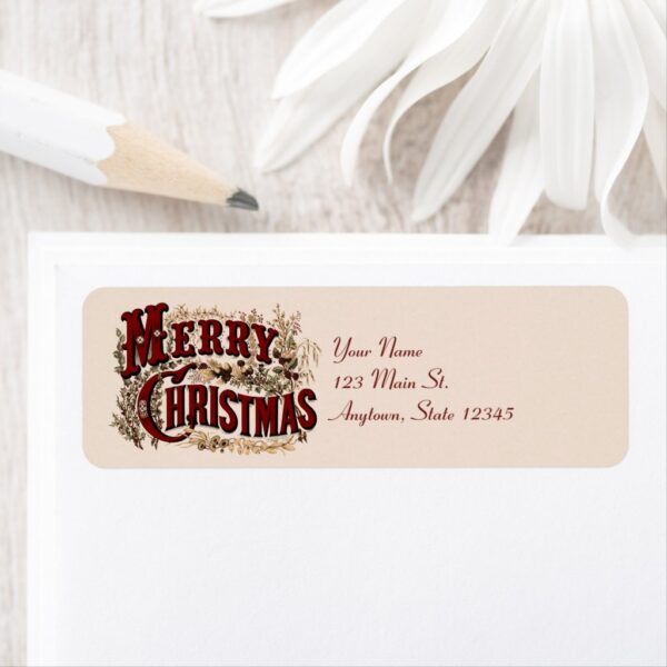 1876 Merry Christmas Label