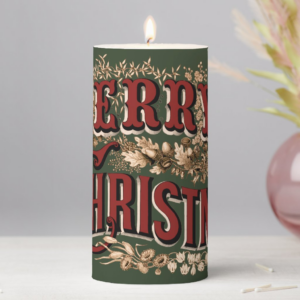 Merry Christmas Green Candle