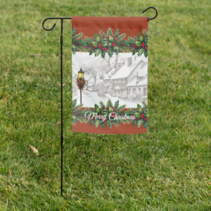 Old-Fashioned Christmas Town Garden Flag Old-Fashioned Christmas Town Garden Flag