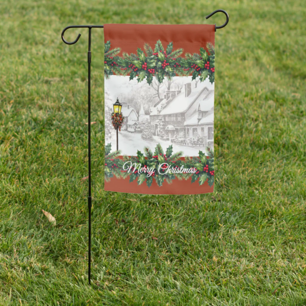 Old-Fashioned Christmas Town Garden Flag Old-Fashioned Christmas Town Garden Flag