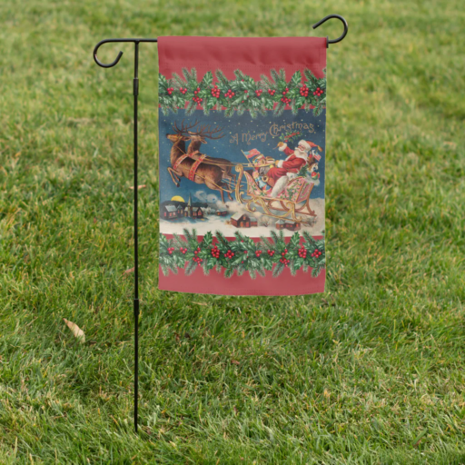 Patriotic Santa Garden Flag