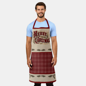 Rustic Merry Christmas Apron