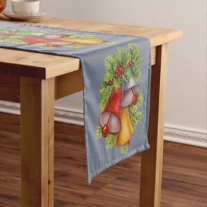 Christmas Bells on Blue Table Runner