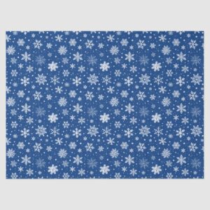 Christmas Snowy Blue Tissue Paper