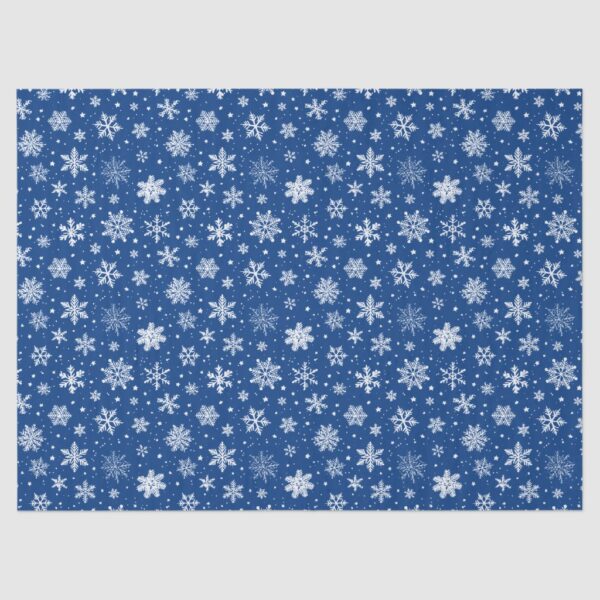 Christmas Snowy Blue Tissue Paper