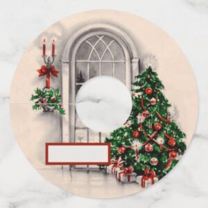 Christmas Window Lights Wine Glass Tag