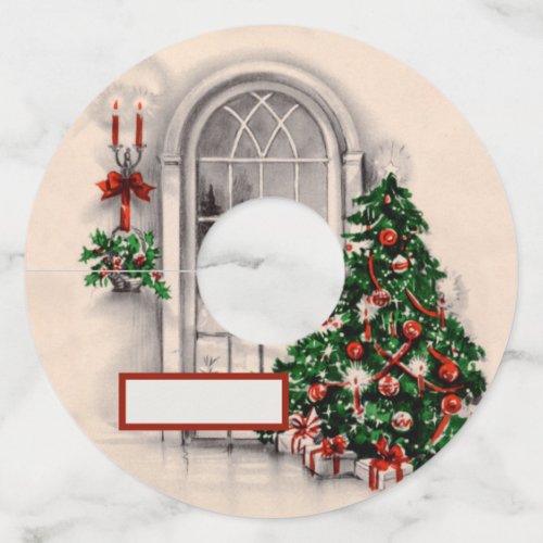 Christmas Window Lights Wine Glass Tag