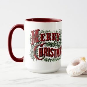 Classic "Merry Christmas" Mug in Red and Green