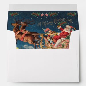 Custom Patriotic American Santa Christmas Envelope