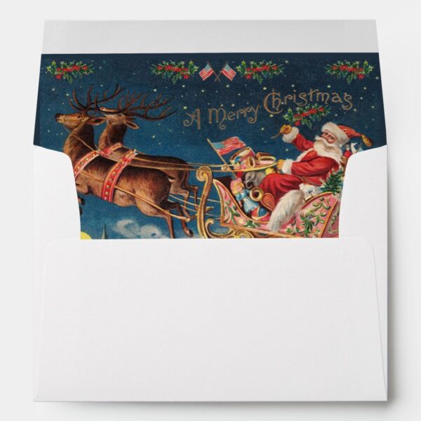 Custom Patriotic American Santa Christmas Envelope