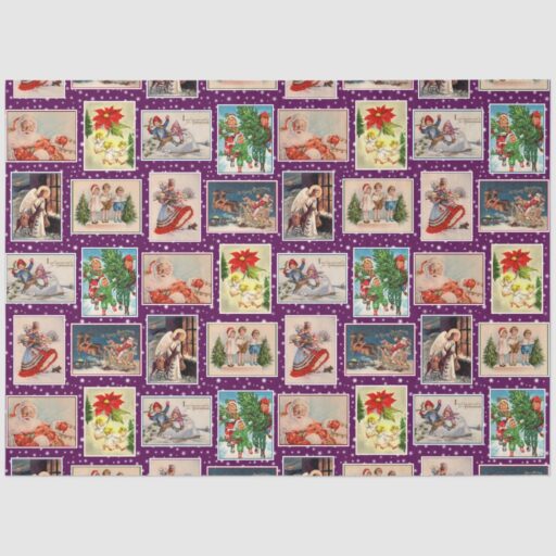 Decoupag Vintage Christmas Postcard Tissue Paper