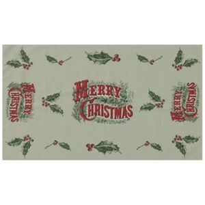 Green 1876 Merry Christmas Tablecloth