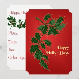 Happy Holly Days Party Invitation