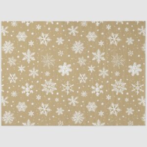 Holiday Pale Gold and White Snowflakes Tissue Paper