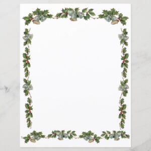 Holly and Bells Christmas Letter Paper