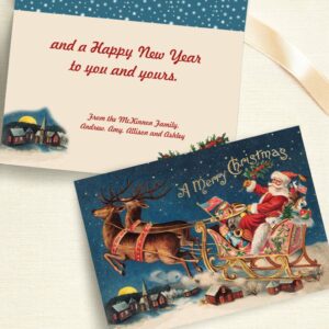 Patriotic American Santa Claus Merry Christmas Holiday Card