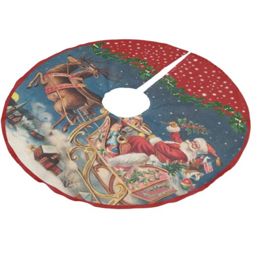 Patriotic Santa Brushed Polyester Tree Skirt