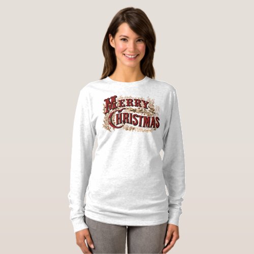 Rustic Merry Christmas Longsleeve T-Shirt