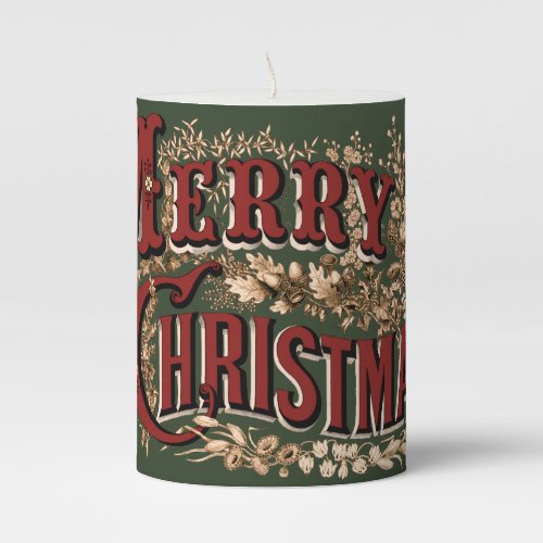 Rustic "Merry Christmas" Pillar Candle