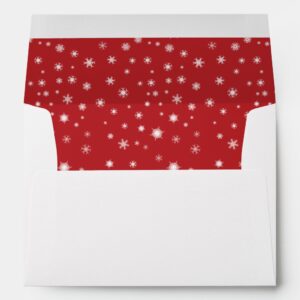 White Snowflakes on Red Insert Envelope