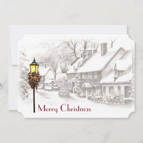 Vintage Christmas Town Party Invitation