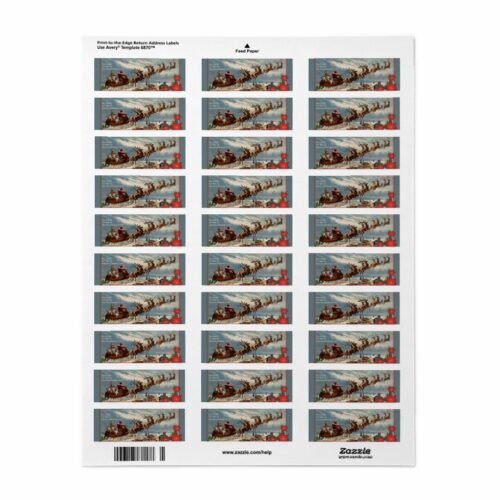 the_night_before_christmas_santa_and_reindeer_ReturnAddress_label_1024 The Night Before Christmas Santa and Reindeer Return Address Label