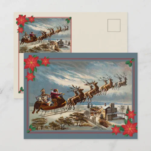 the_night_before_christmas_santa_and_reindeer_postcard_1024 The Night Before Christmas Santa and Reindeer Postcard