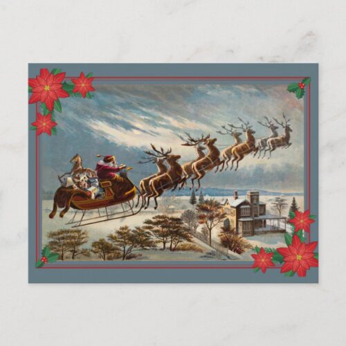 the_night_before_christmas_santa_and_reindeer_postcard_front_1024 The Night Before Christmas Santa and Reindeer Postcard