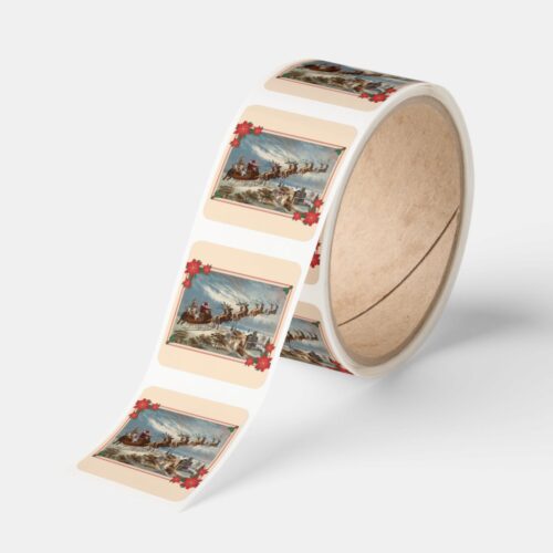 the_night_before_christmas_santa_and_reindeer_square_sticker-Roll_1024 The Night Before Christmas Santa and Reindeer Square Sticker